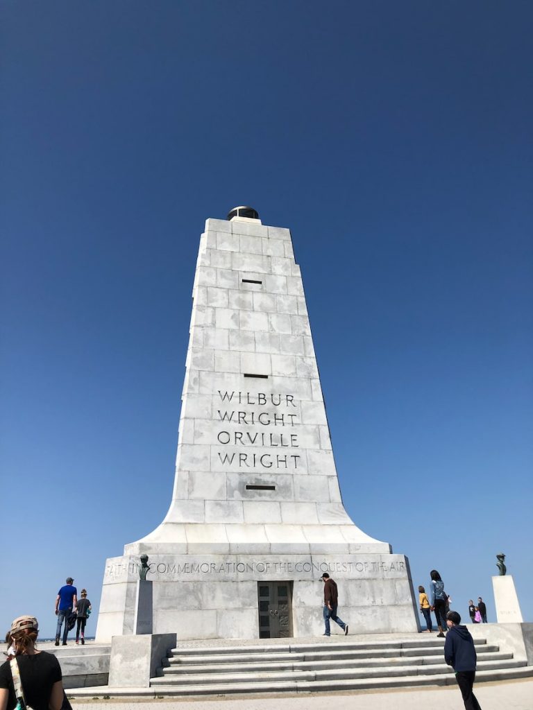 people walking on Wright Brothers National Memorial